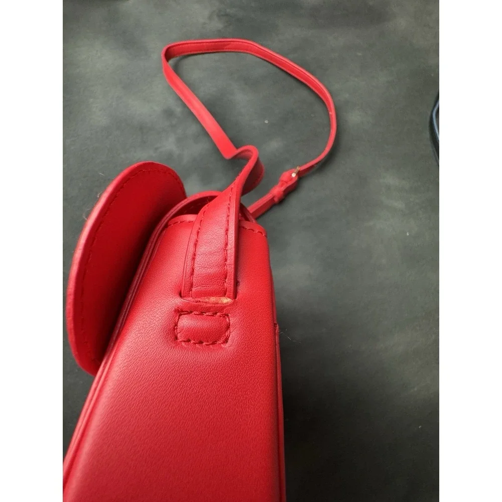 Disney Parks Minnie Mouse Icon Red Crossbody Bag Black Bow Adjustable Strap - Picture 8 of 11